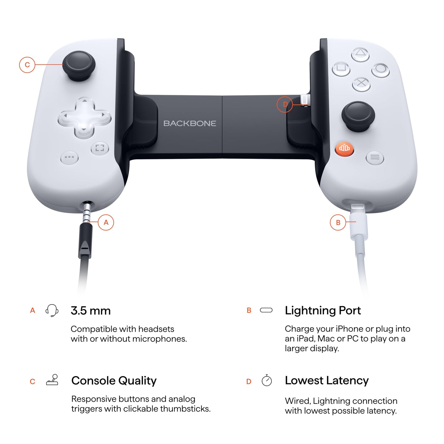 Backbone One Mobile Gaming Controller for iPhone (Lightning) - PlayStation Edition - 2nd Gen - Turn Your iPhone into a Gaming Console - Play Xbox, PlayStation & More (3 Months Apple Arcade Included)