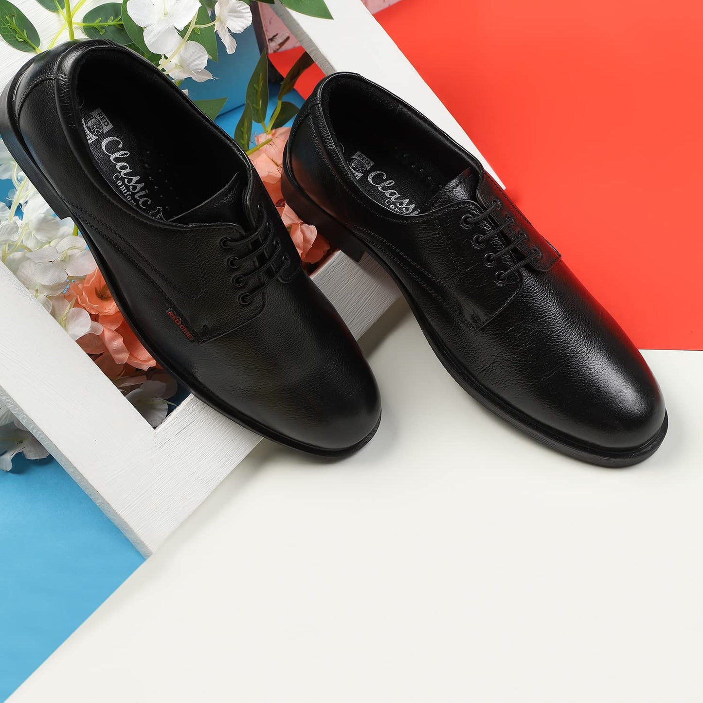 Red Chief Formal Derby Shoes for Men Black
