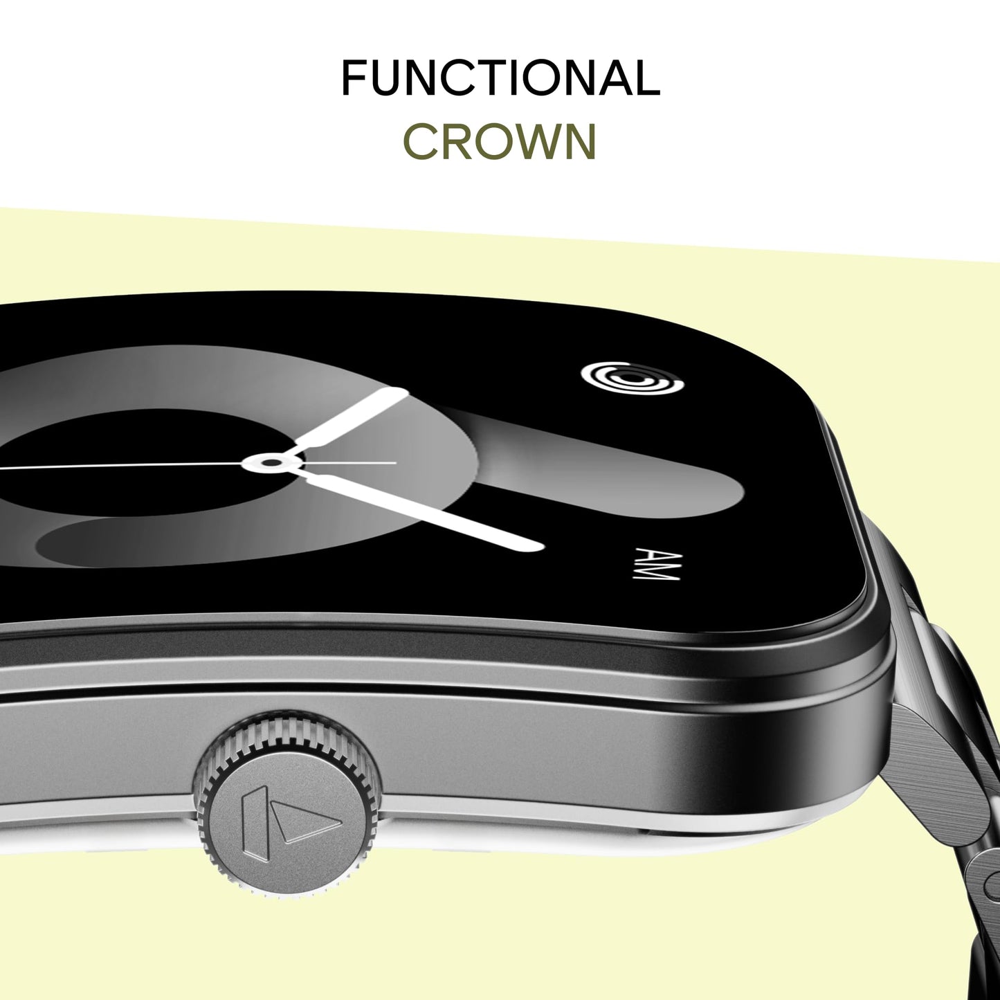Boat Wave Sigma 3 Curv Smartwatch with 2.01” (5.33 cm) Immersive Curved Display, Metallic Finish, Functional Crown, BT Calling, Sleep, Stress, Heart Rate & SpO2 Monitoring, SOS, IP68 (Black Steel)