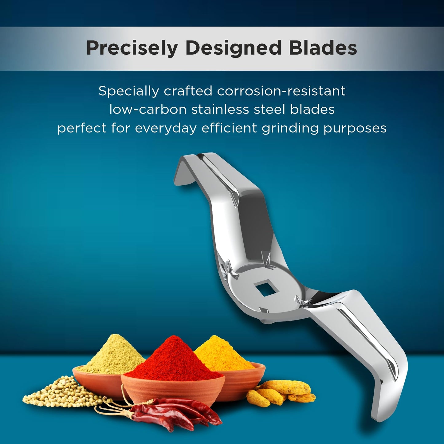 Butterfly Smart 750 Watts Mixer Grinder with 4 Jars | 3 Stainless Steel Jars & 1 Juicer | ABS Body | Heavy Duty Motor | 2 Years Manufacturer's Warranty | Grey