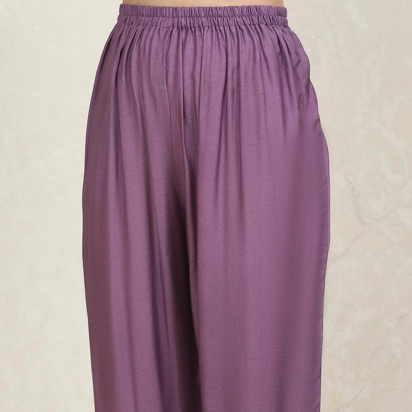 Biba Women's Lavender Chanderi Weave Unstitched Suit Set