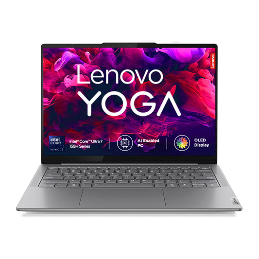 Lenovo Smartchoice Yoga Slim 7 2025 Intel Core Ultra 7 155H 14"(35.5cm) WUXGA-OLED 400Nits Laptop (16GB RAM/512GB SSD/AI PC/2Wx4 Speakers/Win 11/Office Home 2024/1Yr ADP Free/Grey/1.39Kg), 83CV009XIN