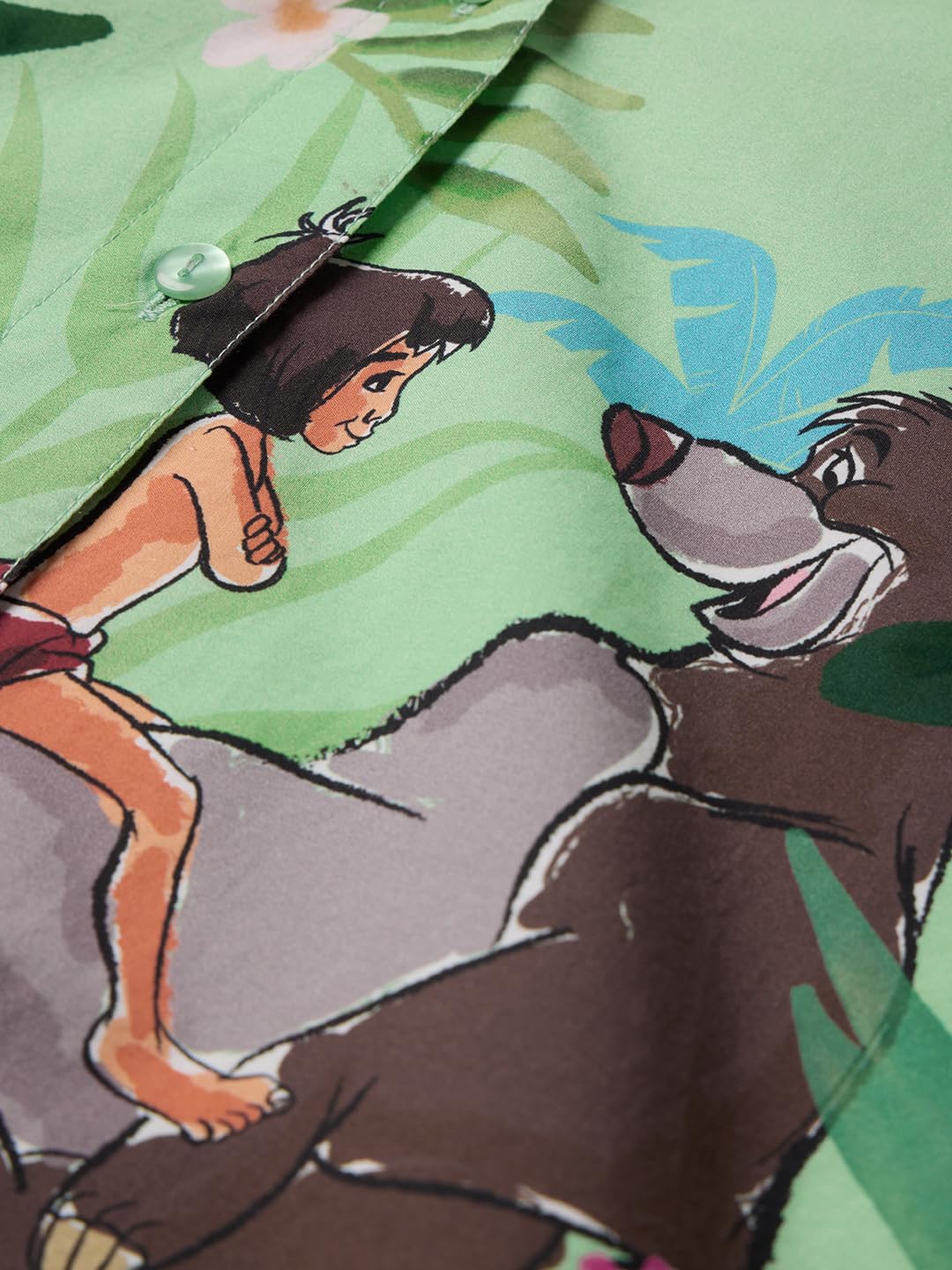 The Souled Store Official Jungle Book: Mowgli's Garden Women and Girls Long Sleeve Collared Neck Button Down Boyfriend Shirts