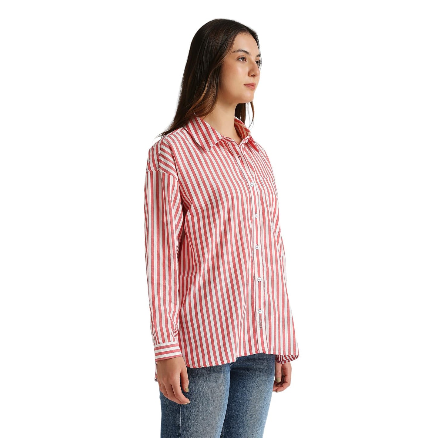 Pepe Jeans Women's Striped Oversized Fit Shirt