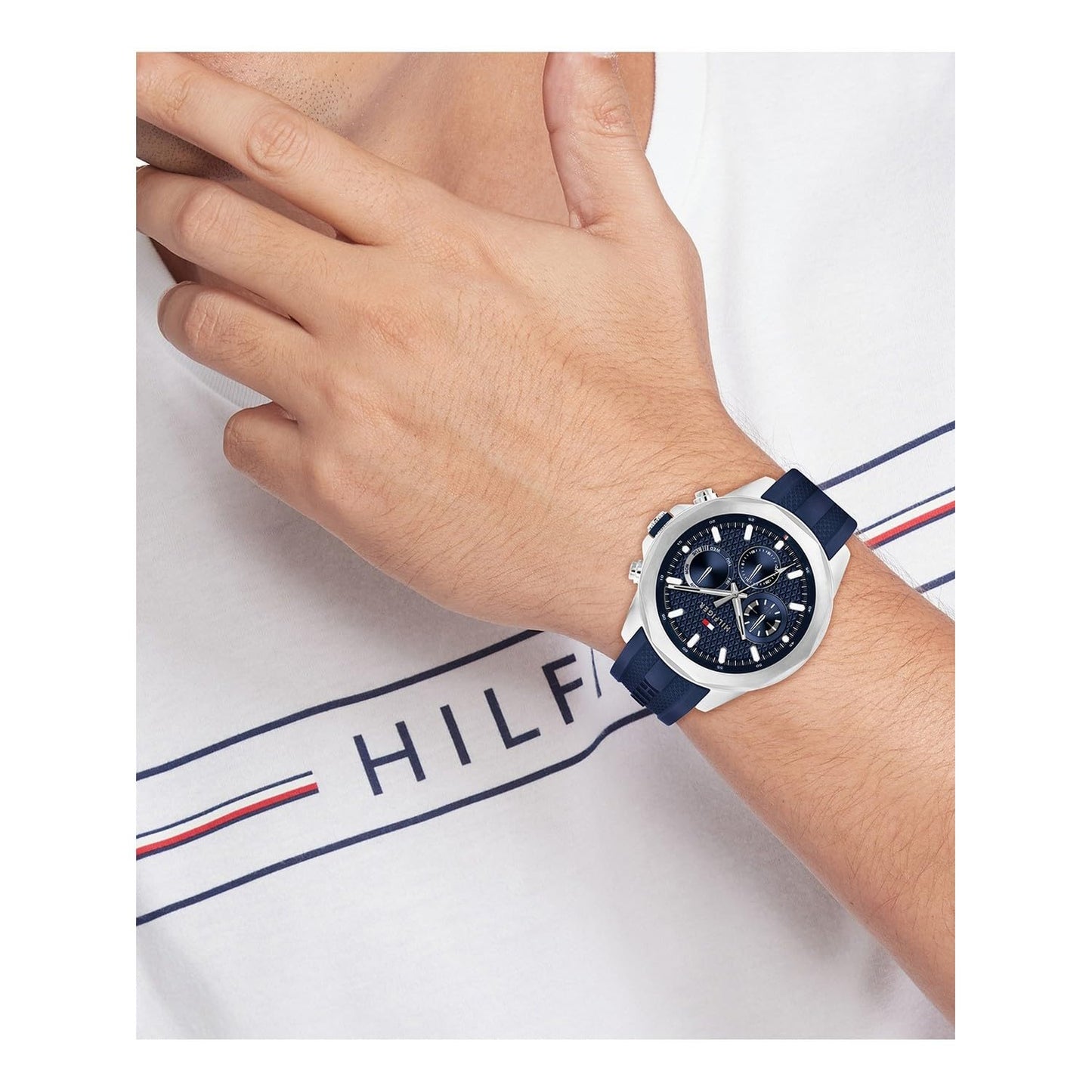 Tommy Hilfiger Quartz Analog with Blue Dial Blue Silicone Strap Watch for Men - TH1710649