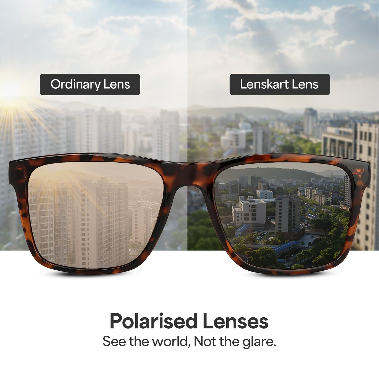 Vincent Chase By Lenskart | Full Rim Square| Polarized Stylish Sunglasses | 100% UV Protected | For Men & Women | VC 5147/P