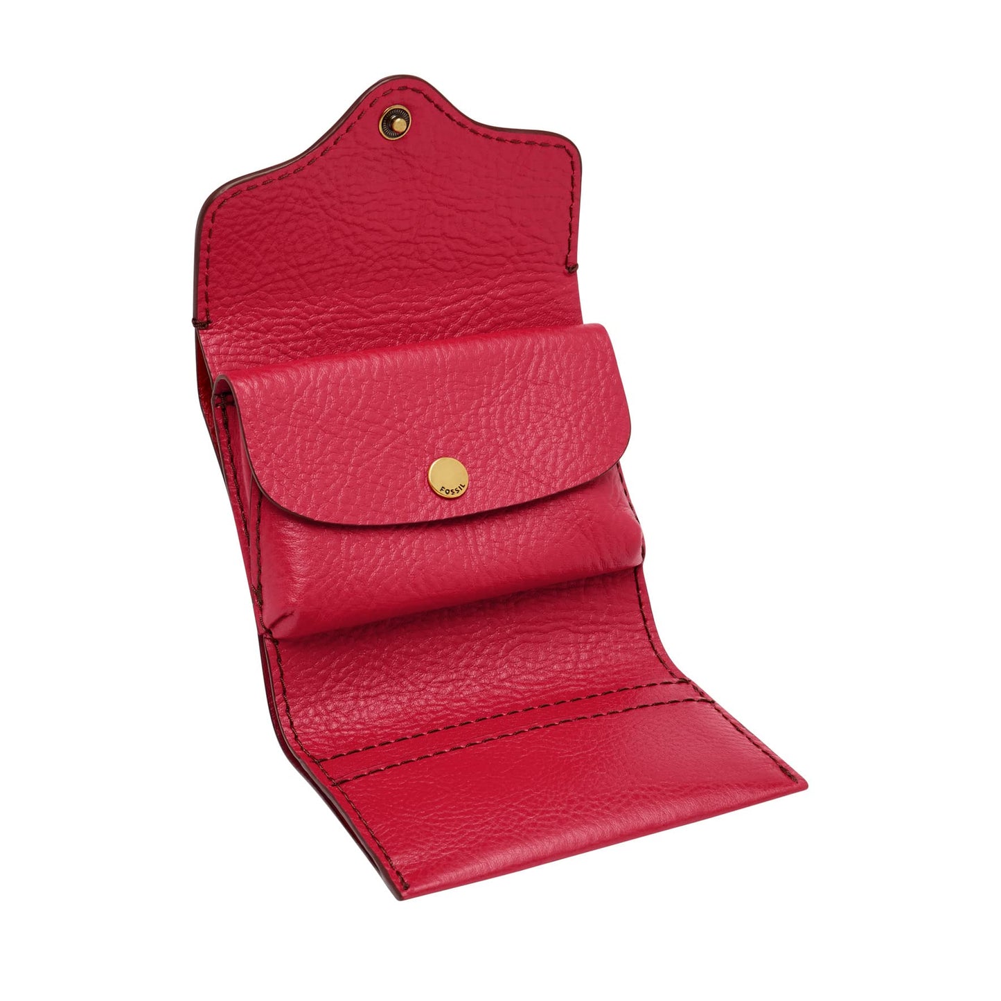 Fossil Women's Heritage Leather Trifold Wallet for Women, Red Velvet/Crimson