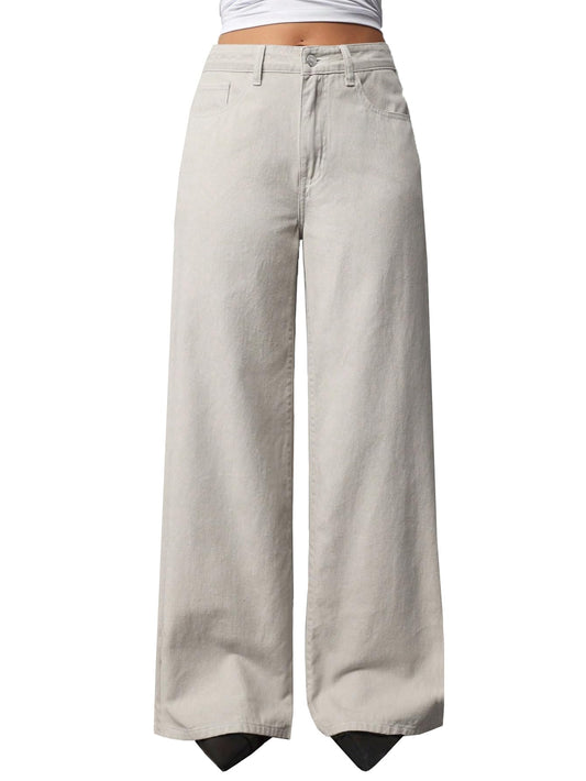 TOPLOT Jeans for Women || Women High Rise || Wide Leg Pants || Straight fit Jeans for Woman (Straight-Jeans-5204-Off White-28)