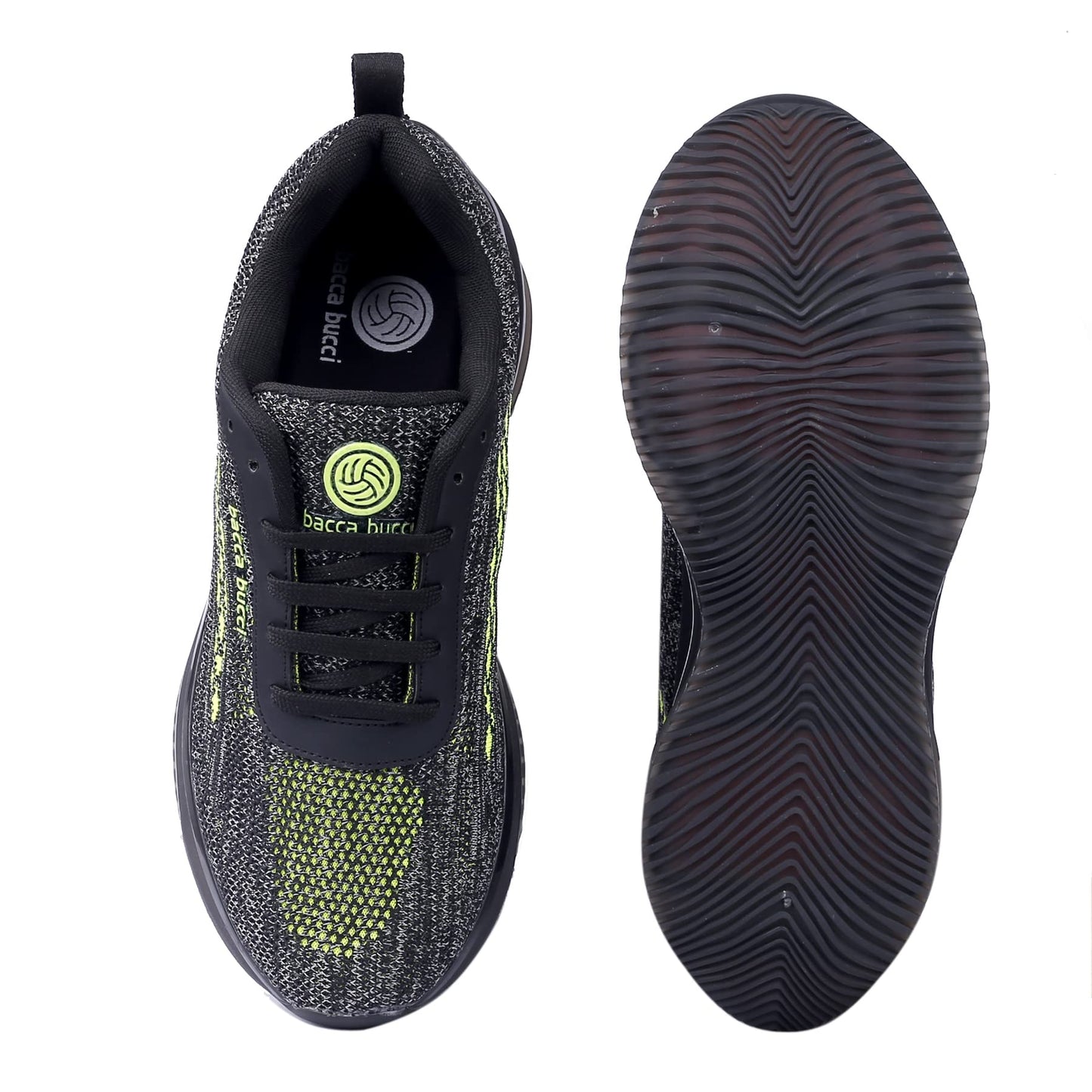 Bacca Bucci® Blaze Men Lifestyle Lace-up Sports Sneakers for Men for Outdoor Sports & Training | with Thick Triple Air Bounce Comfort Outsole - Olive, Size UK6