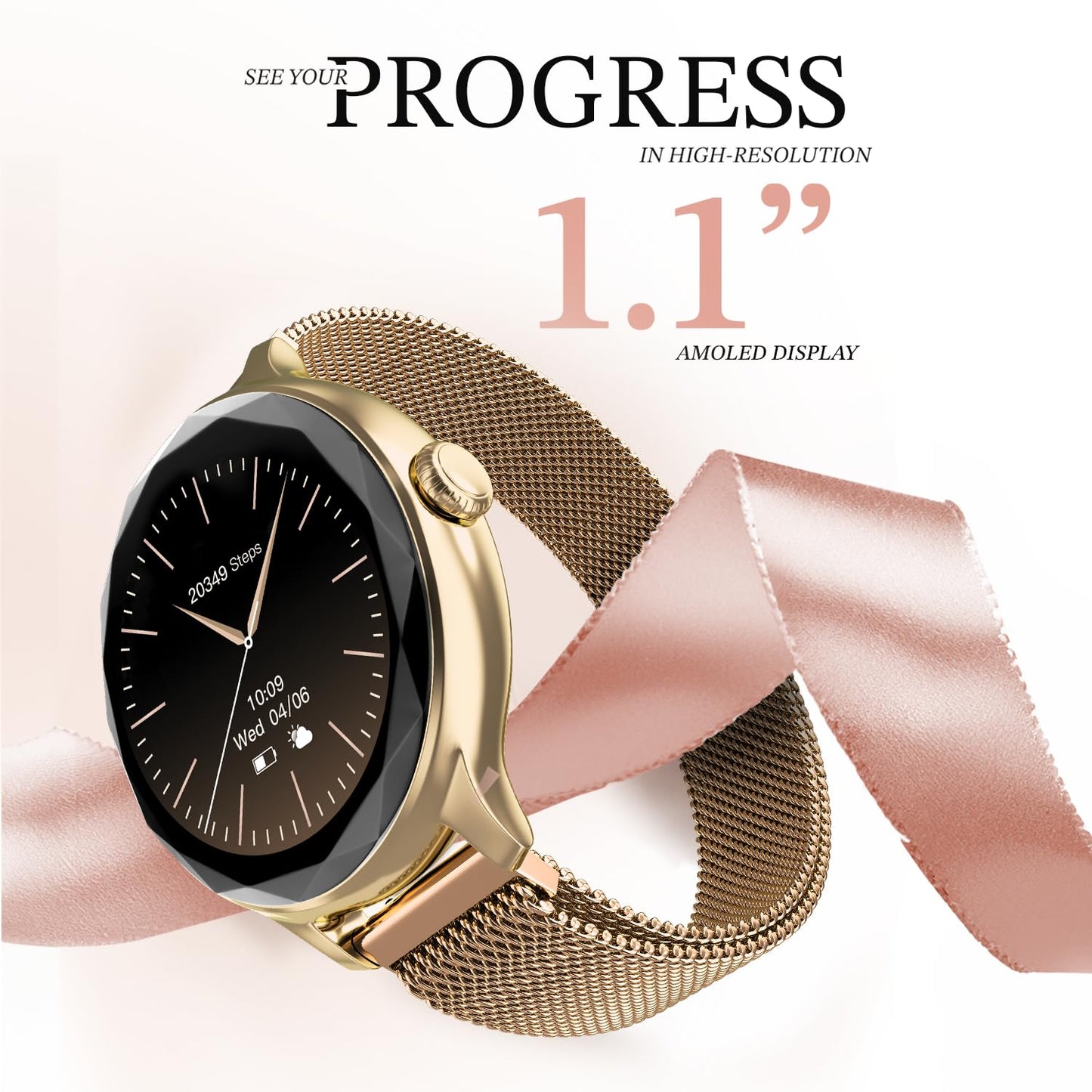 Noise NoiseFit Grace Smartwatch - Gold Link