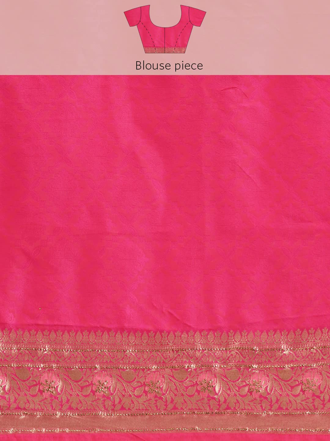 MOHEY Women's Machine Resham Blended Cotton Sarees (SB14845-414/425_Pink)