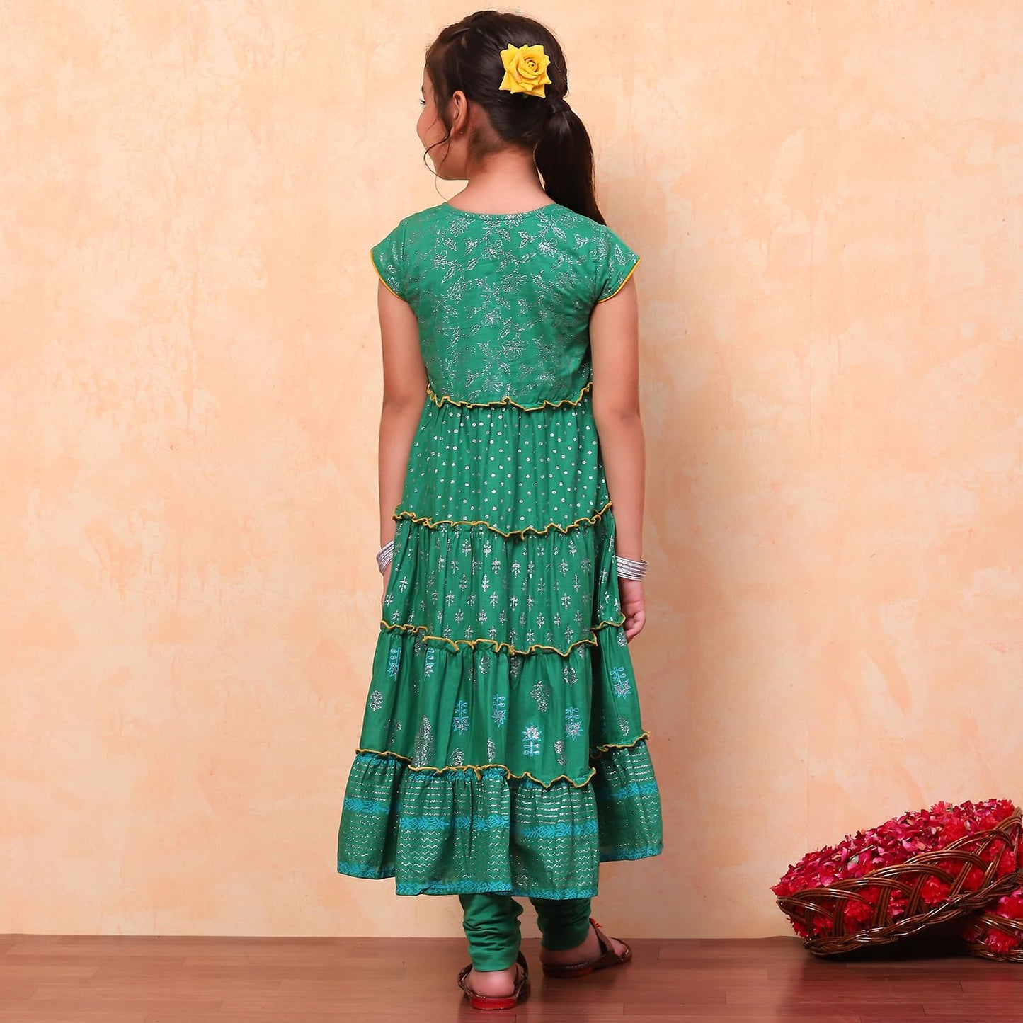 Biba Girl's Cotton Salwar Suit Sets (KW3526EAW24MEDIUM Green