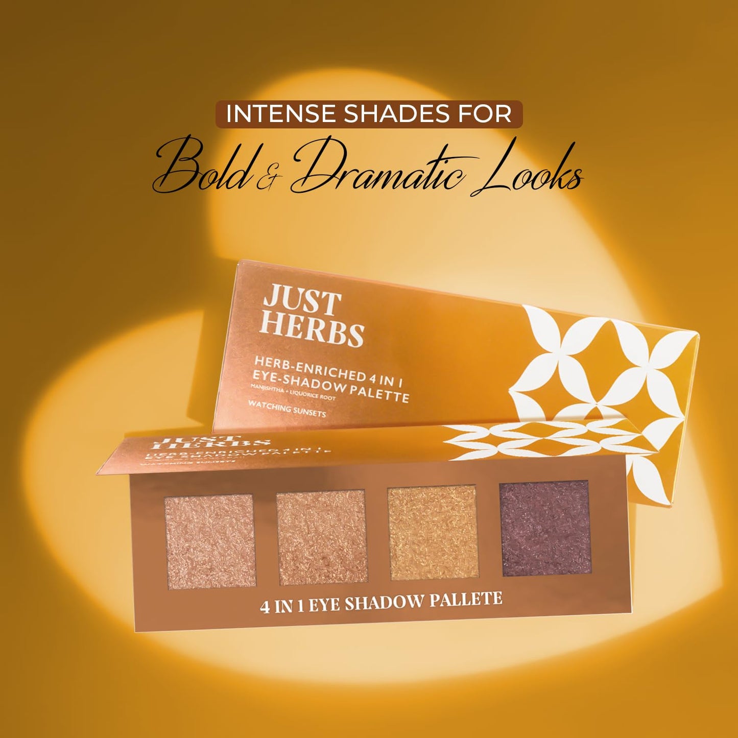 Just Herbs 4-in-1 Eye-shadow Palette Herb Enriched Manjishtha+Liquorice Root 4g (Watching Sunset)