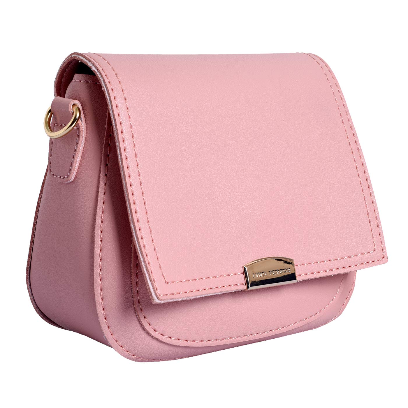 Lino Perros Womens Pink Leatherette Sling Bag (Pink)