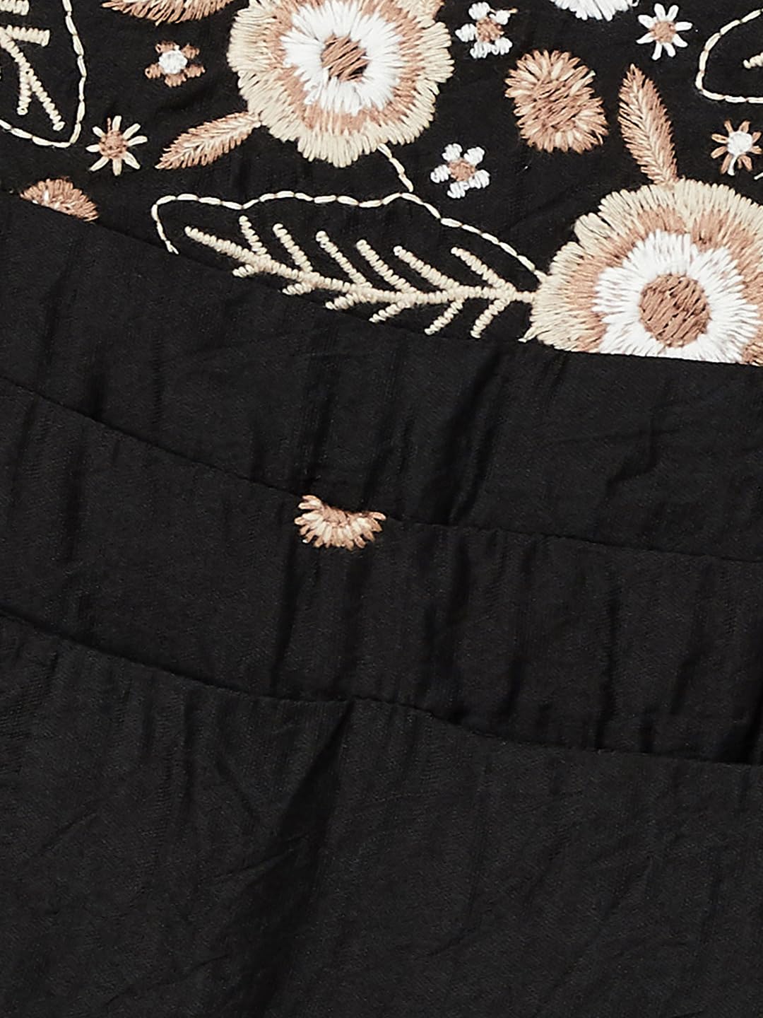 Max Women Embroidered Jumpsuit, Black, XL