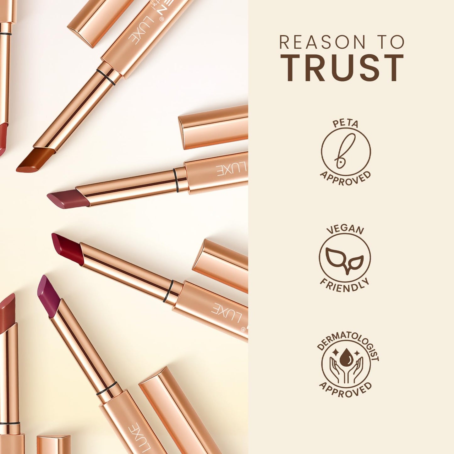 TEEN TEEN Luxe Matte Lipstick | Long Lasting | Ultra Smooth | Velvet Finish | Lightweight & Travel Friendly | Noughty-Nude, 1gm
