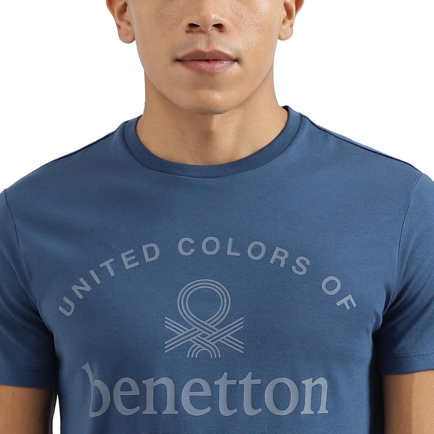 UNITED COLORS OF BENETTON Men's Printed Regular Fit T-Shirt (24P3P99J4209IMT5_MT5
