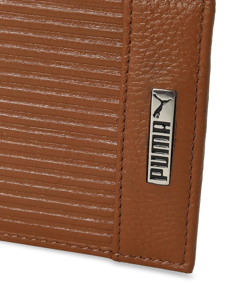 Puma Unisex-Adult Leather Embossed Wallet, Tan (9105602)