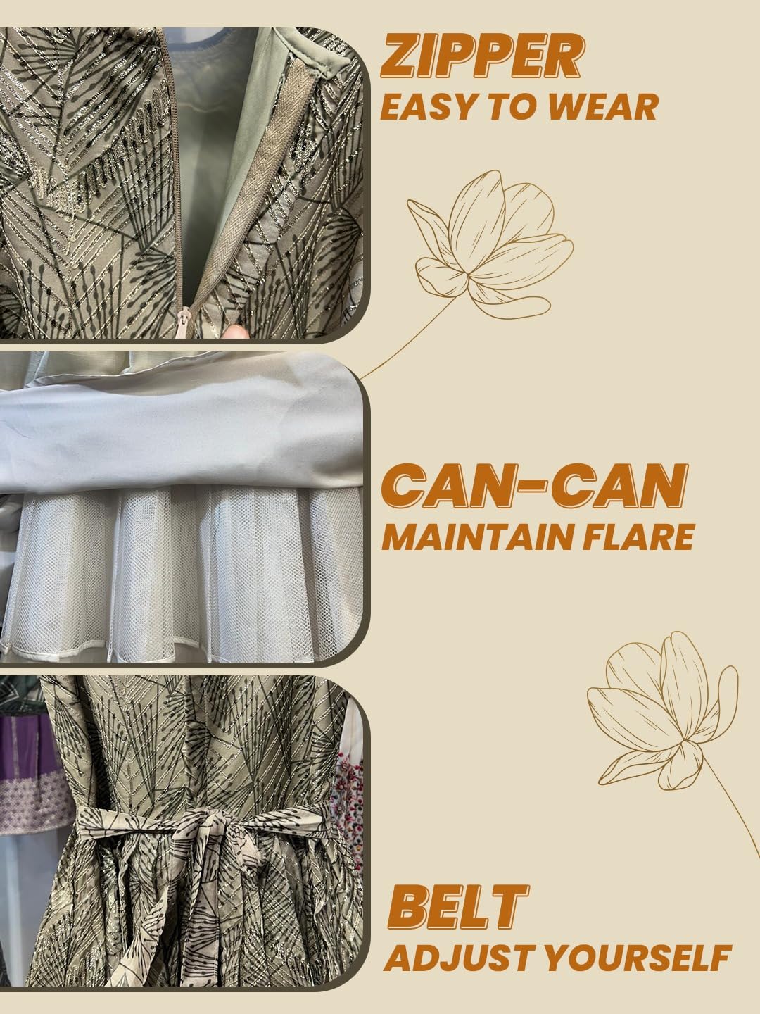 madhuram Women's Long Gown for Solid Georgette with Heavy Embroidery and Hand Work with Belt(2408) (in, Alpha, 2XL, Regular, 1) Sky Blue