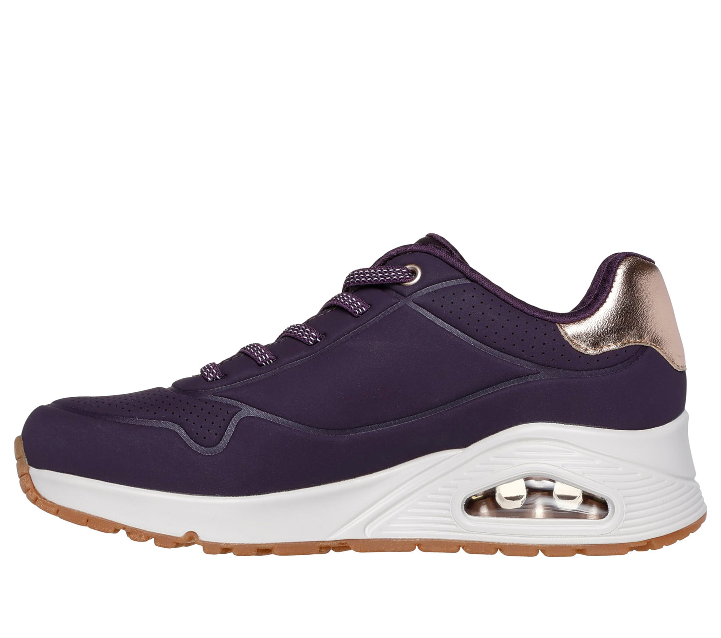 Skechers Womens UNO - Shimmer Away Dark Purple Lifestyle Lace Up Shoe
