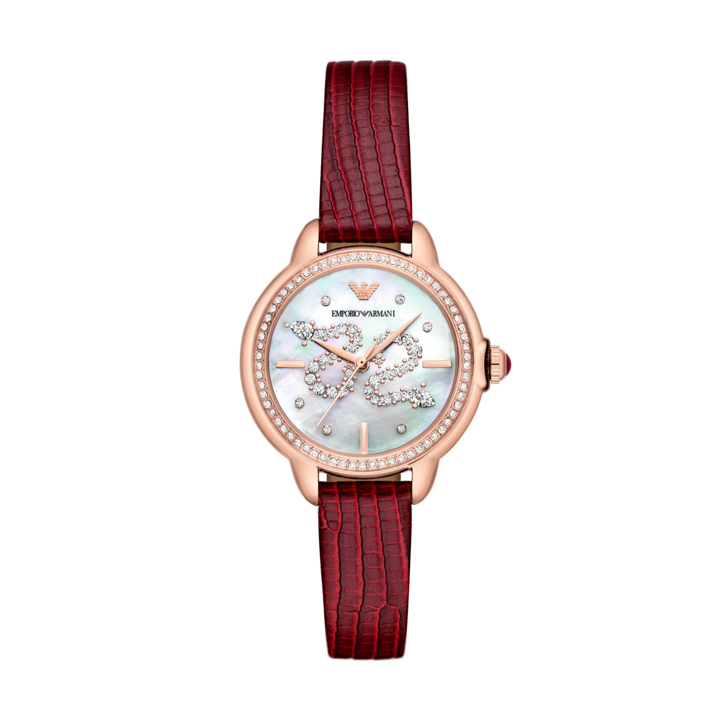Emporio Armani Red Quartz Leather Watch AR11646