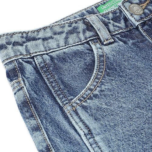United Colors of Benetton Baggy Fit Solid Mid Rise Jeans Blue