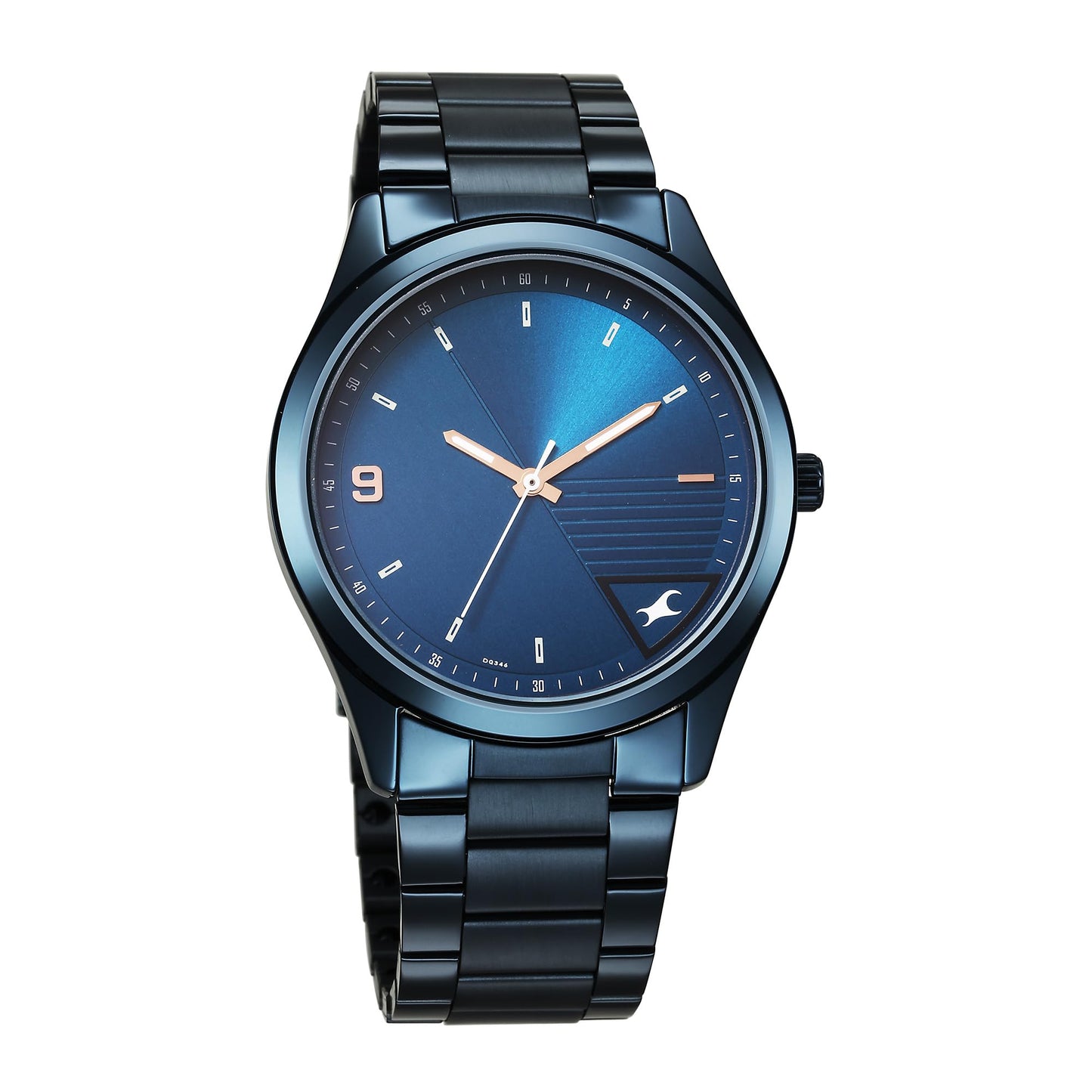 Fastrack Stunners Quartz Analog Blue Dial Blue Metal Strap Watch for Guys