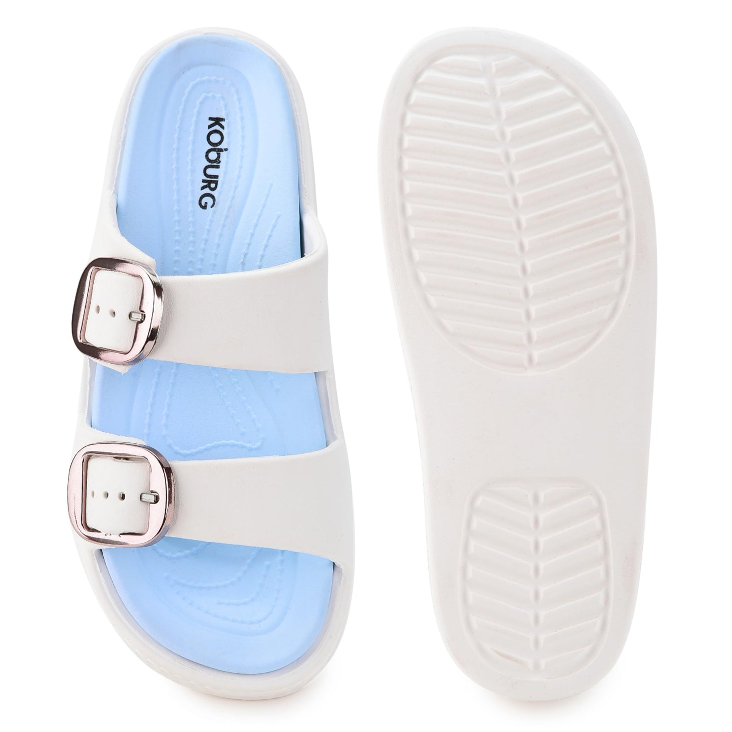 KOBURG Diva Sandals for Women | Durable | Lightweight | Daily | Stylish | Comfortable | Antiskid | Heels | Easy to Clean Sandals | Extra Soft Slide | EVA Sole KS-444