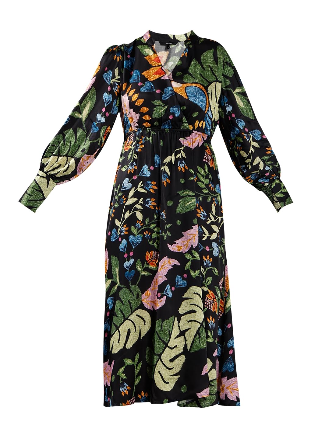 VERO MODA Women's Polyester Fit and Flare Maxi Dress