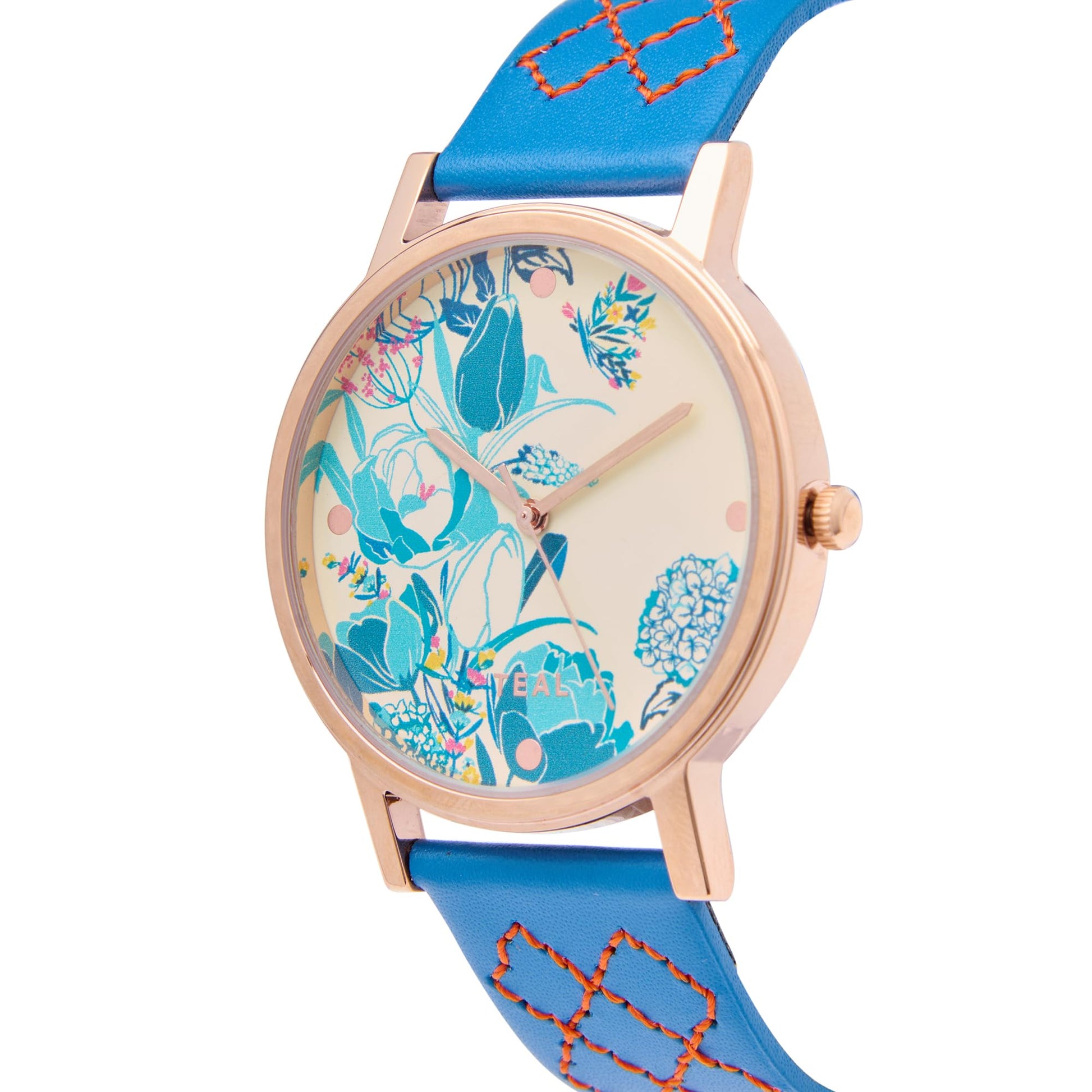 TEAL BY CHUMBAK Round Dial Analog Watch for Women,Chevron