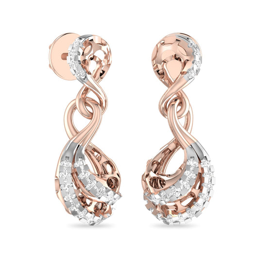 PC Jeweller The Bradshaw 18KT Rose Gold and Diamond Stud Earrings for Women