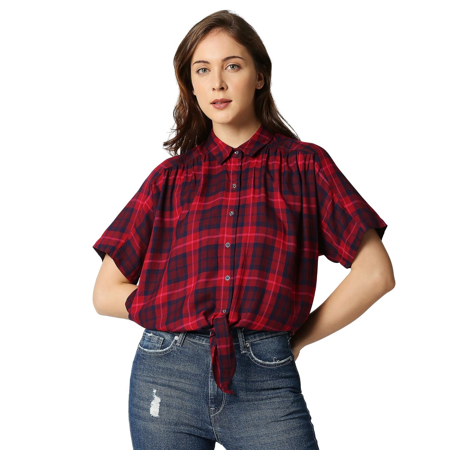 Pepe Jeans Women's Regular Fit Checked Shirts