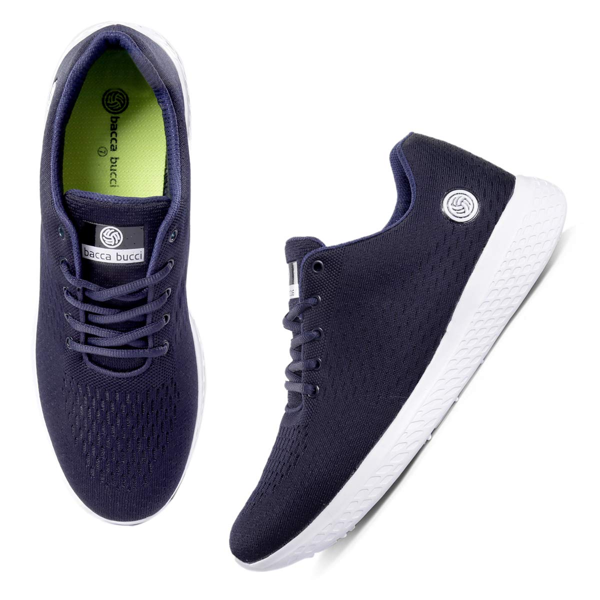 Bacca Bucci® Men's Black Running Shoe- Blue, Size UK11
