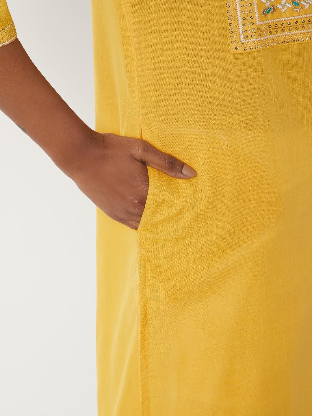 Max Women's Cotton Blend Regular Kurta