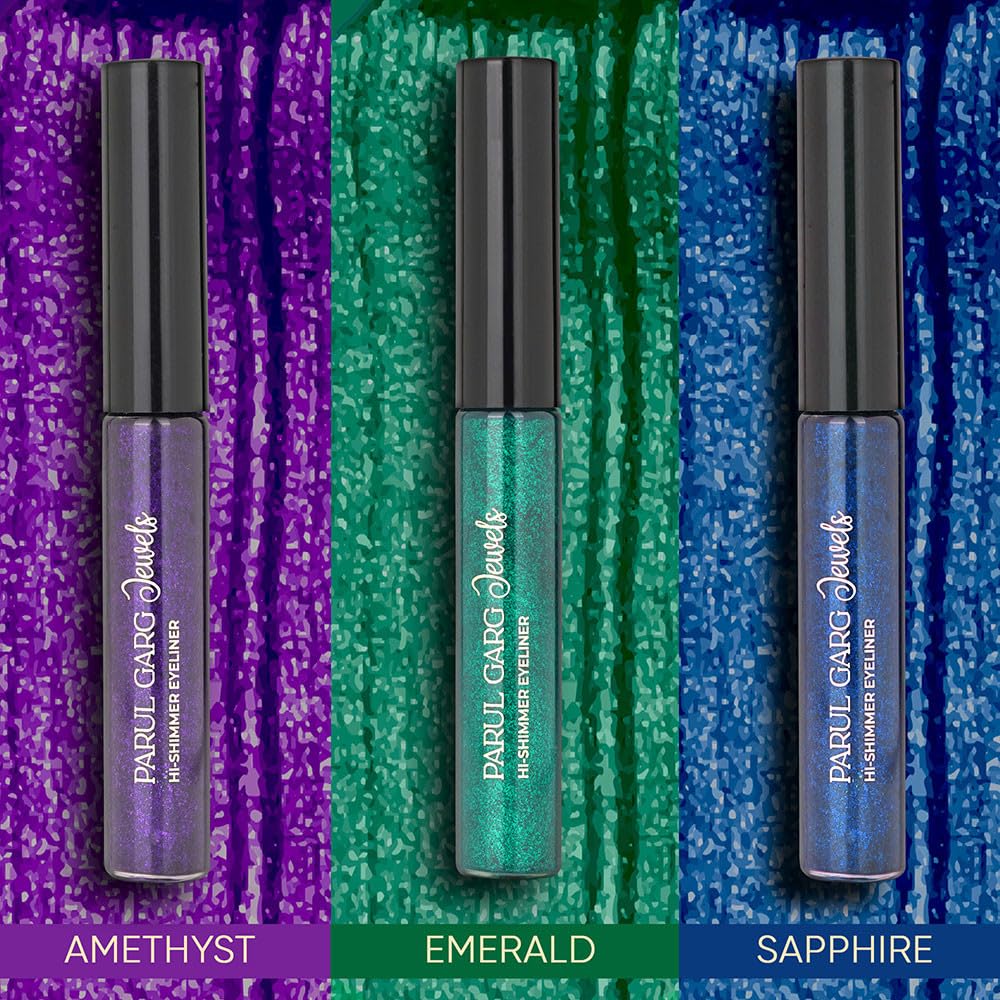 Parul Garg Beauty Hi-Shimmer Liquid Eyeliner – Smudge-Proof, Water-Resistant & Quick-Drying | Long-Wear, Precision Tip & Glitter Finish for Intense Shine | Emerald Green | 5ml