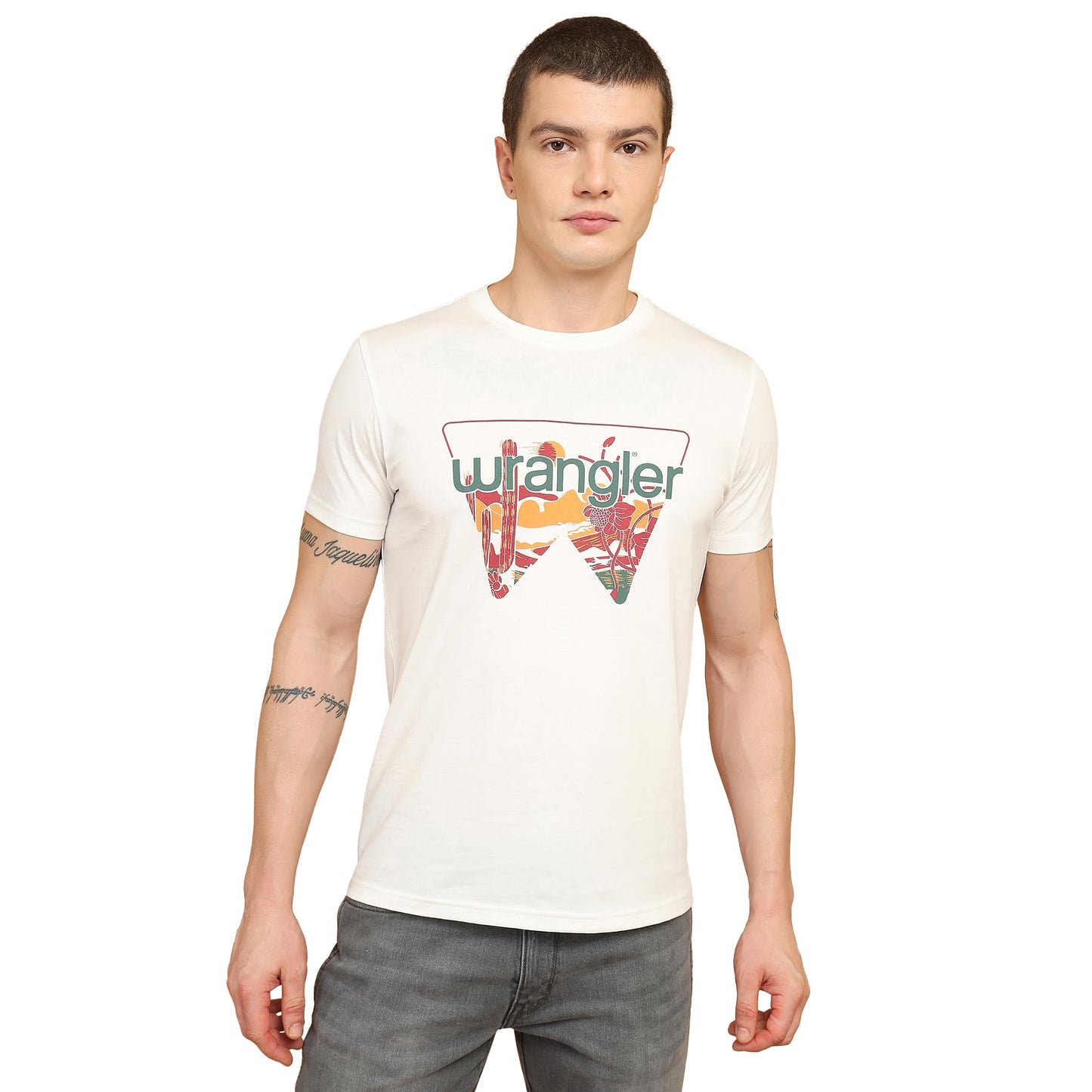 Wrangler Men's Solid Regular Fit Shirt (WMTS006304_White
