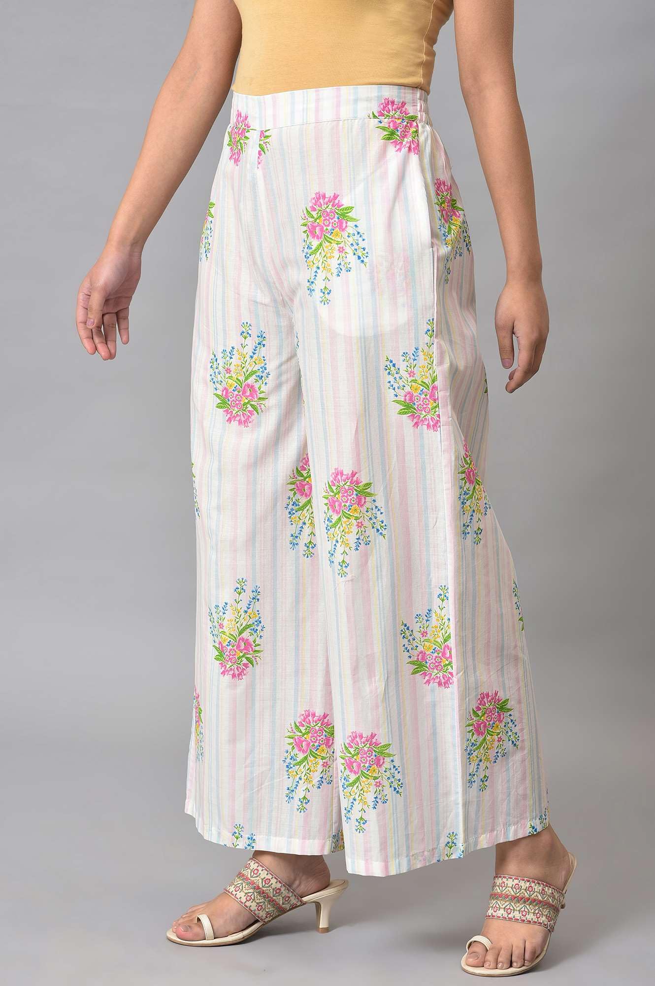 W Pure Cotton Strechable Parallel Pants for Women | Pure Cotton Parallel Pants for Women | Trousers for Women | W for Woman