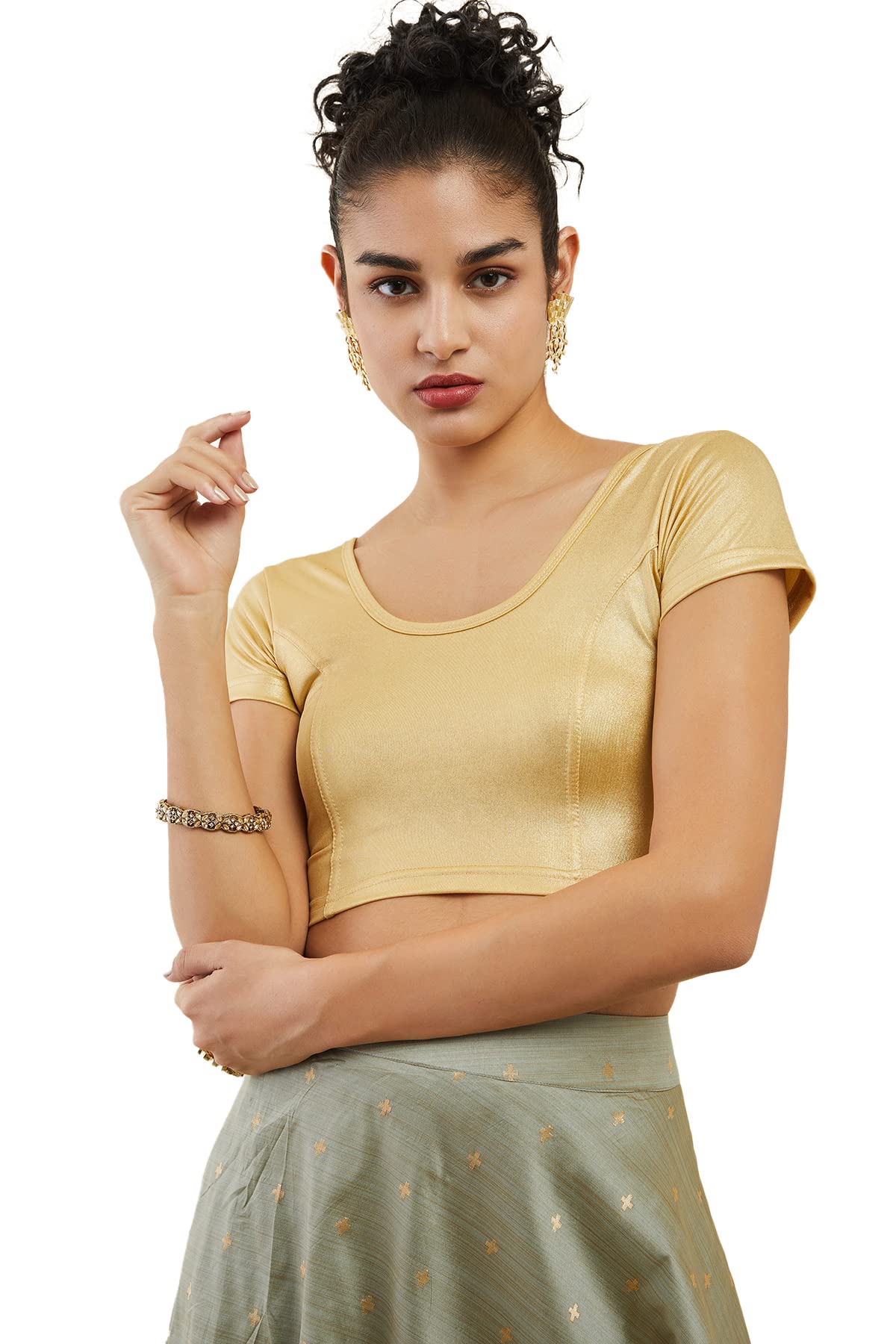 Soch Gold Cotton Prince Cut Blouse