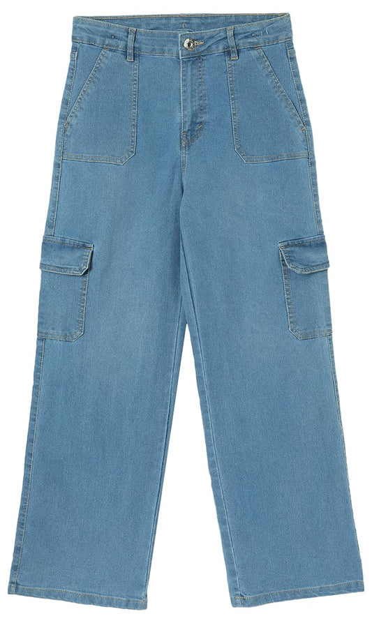 Max Girl's Regular Mid Rise Jeans (P24EFD01A_Light Blue, 14-16 Years