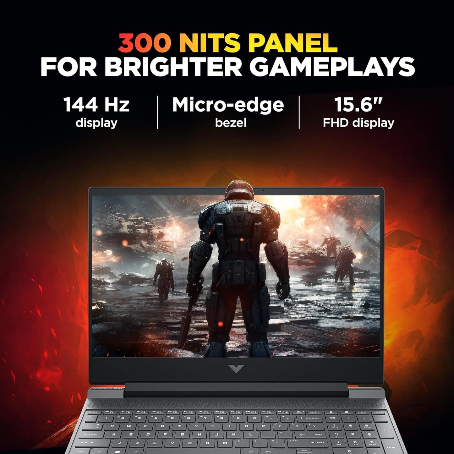 HP Victus, AMD Ryzen 7 7445HS, 4GB RTX 2050, 16GB DDR5(Upgradable) 512GB SSD, FHD, 144Hz, 300 nits, IPS, 15.6''/39.6cm, Win11, M365* Office24, Mica Silver, 2.29kg, fb3123AX, Backlit, Gaming Laptop