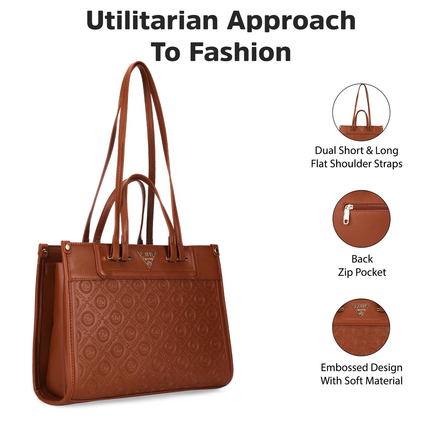 Lavie Signature Women's LS Moscow Satchel Handbag for Women | Satchel Bag for Work | Ladies purse | Stylish Shoulder Bag | Gift For Women
