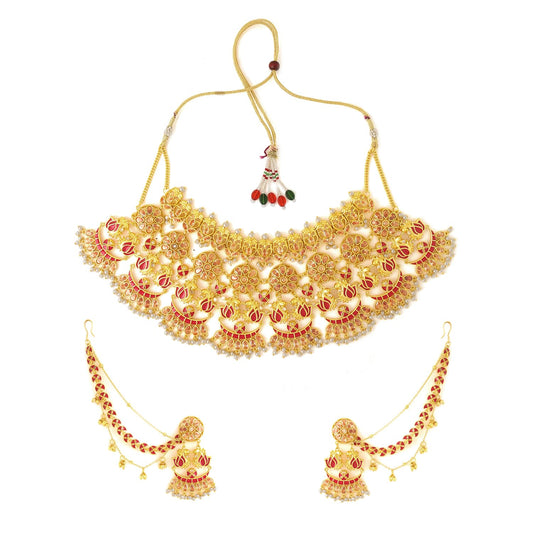 VOYLLA Apsara Bridal Die Gold Bridal Set