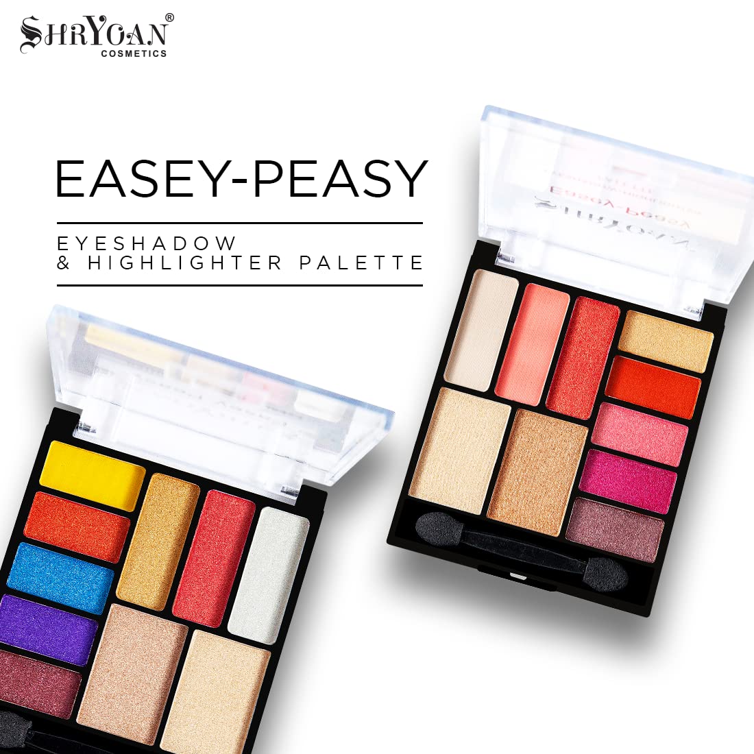 Shryoan Easey-Peasy Eyeshadow and Highlighter Palette | Long Lasting Multi-Colored Palette | Paraben-Free (16.0 gram) (Shade 2)