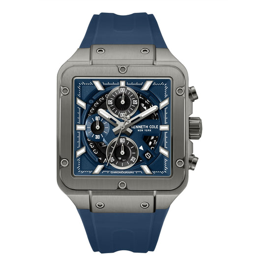 Kenneth Cole Quartz Analog with Blue Dial Blue Silicone Strap Watch for Men - KCWGO0065501MNW