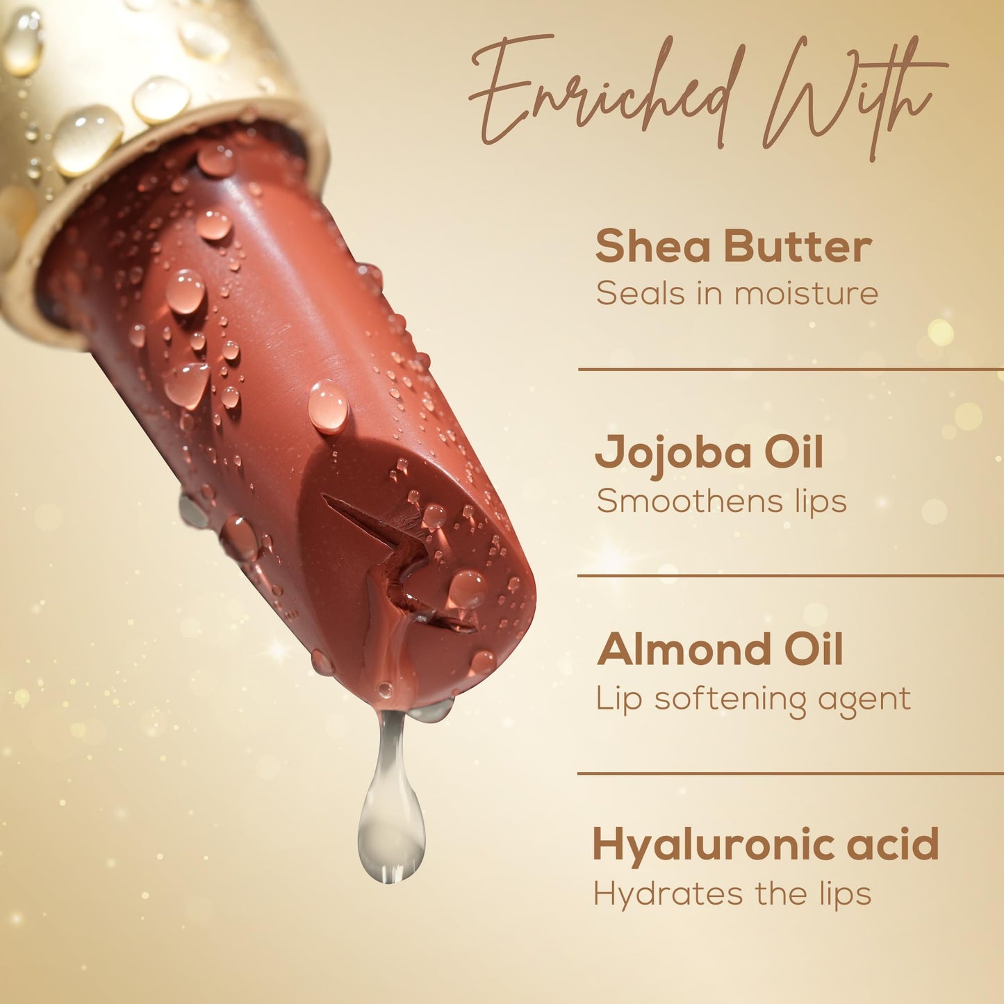 RENEE H2O Hydrating Creme Lipstick - Coral Stream, Super Glossy, Lightweight, Non-drying & Hydrating, Easy Glides Formula with Intense Pigment, Shea Butter, Hyaluronic Acid, Jojoba Oil Infused