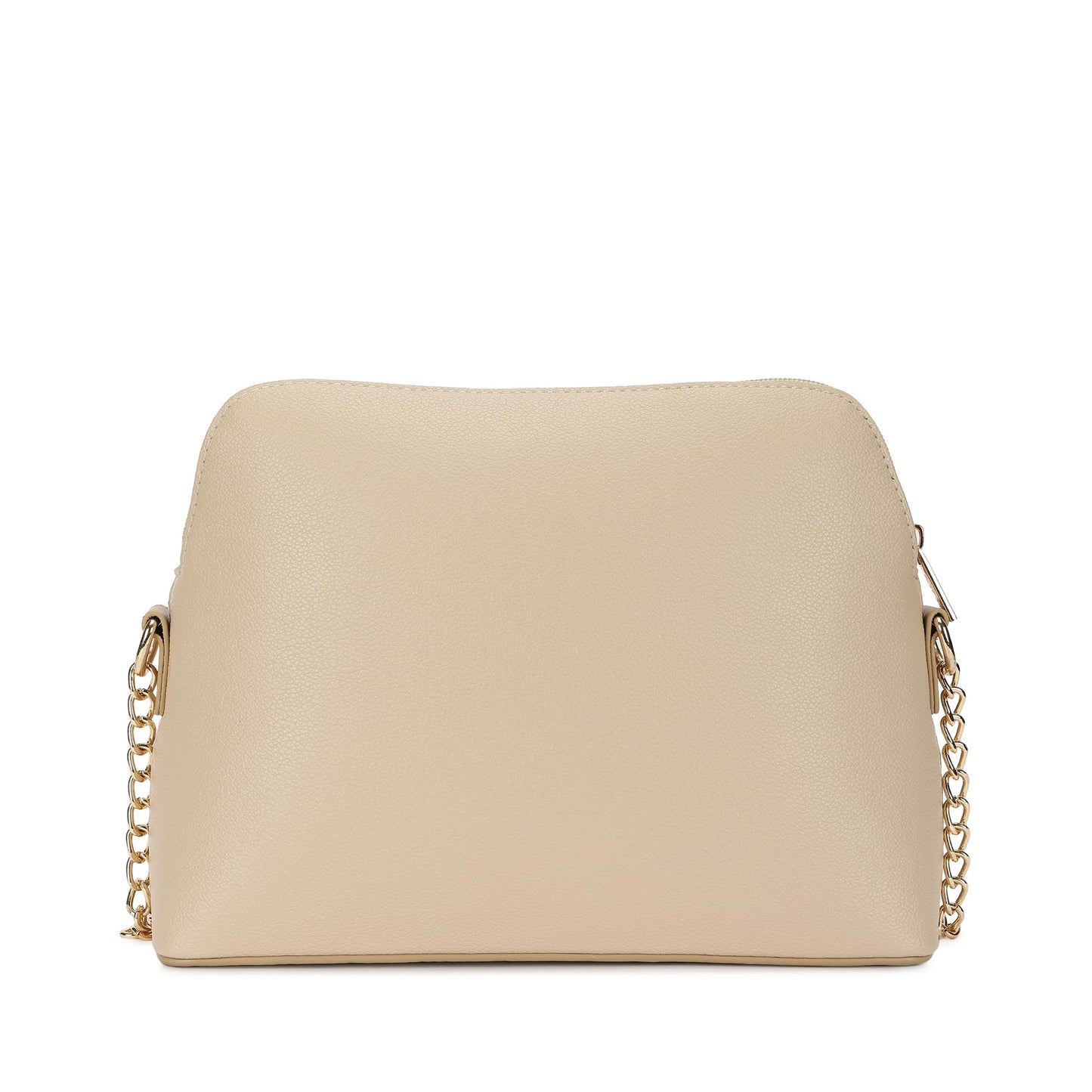 Fastrack Velvet Touch Sling Bag for Women| Faux Leather Sling With Gold Chain Accents | Chic Compact Crossbody with Top Zip Closure | Trendy Women's Handbags | Stylish Bags for Girls