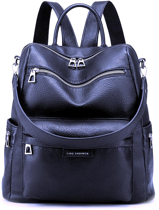 MomsyStore Fashion Backpacks For Girls and Women to Carry Regular Stuff Vegan Leather Backpacks (Blue)