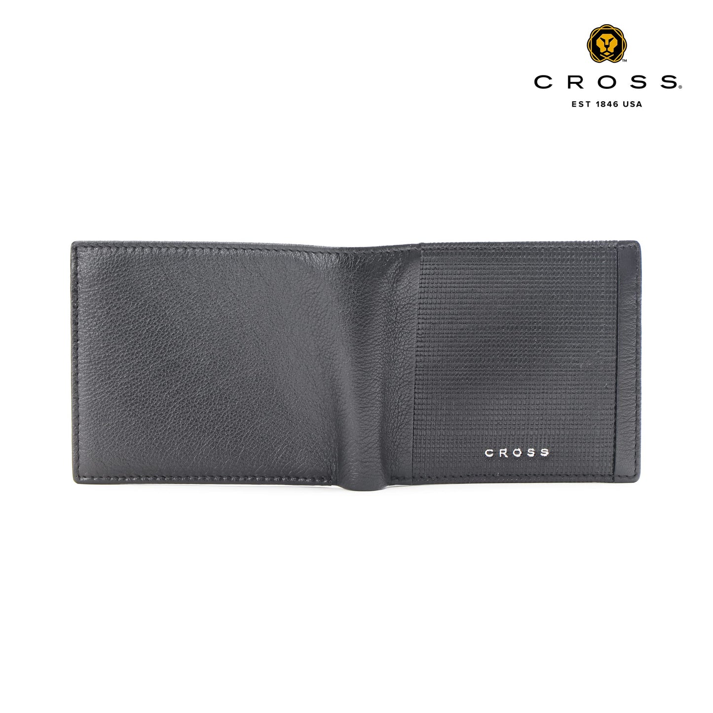 Cross Alpha Bifold Wallets for Men Leather Original -Slim & Sleek Mens Wallet - Includes 4 Credit Card Holder Slots 2 Currency Purse for Men - Gents Wallets ATM Card Wallet for Men - Black
