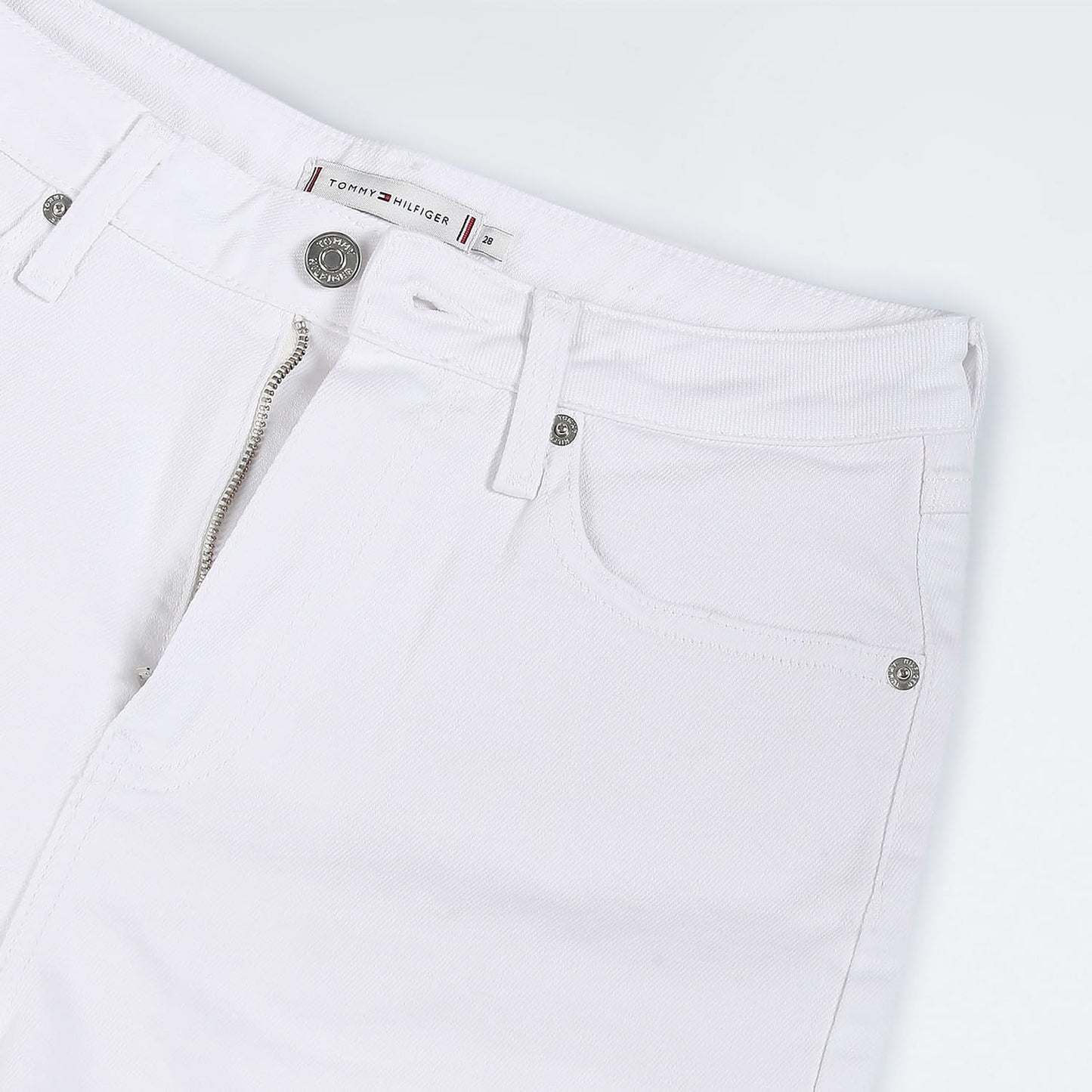 Tommy Hilfiger White Solid Women Denim Skirt (36)