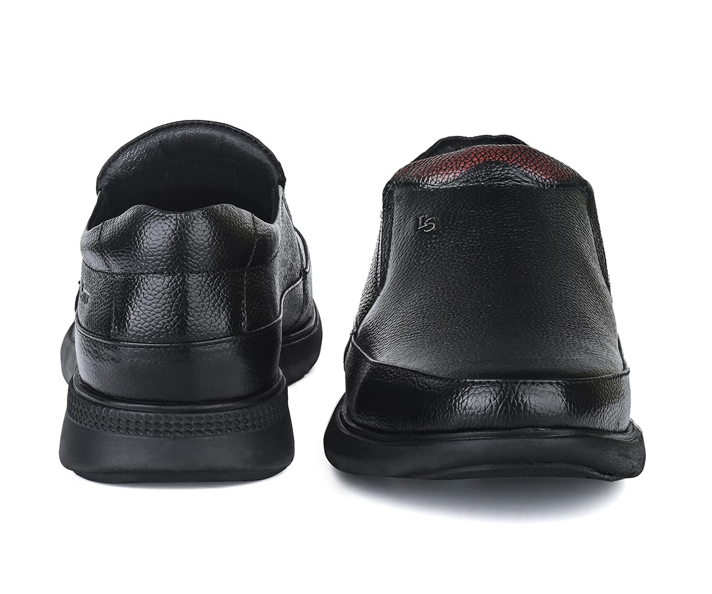 LOUIS STITCH Genuine Leather Shoes for Men | Lightweight Eva Sole| Black Comfortable Slip on Shoes | LSLXPDMCJB | (UK-11)